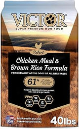 VICTOR Chicken Meal & Brown Rice Formula Dry Dog Food, 40 lb | Super Premium Dog Food, Gluten-Free, Digestive & Immune Support, Ideal for Dogs with Meat Protein Allergies, All Life Stages