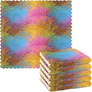 susiyo Rainbow Paint Splash Print Kitchen Dish Cloths 11"x 11" Super Absorbent Reusable Dishtowels Machine Washable Reusable Dish Towels 6 Pack Cleaning Cloths