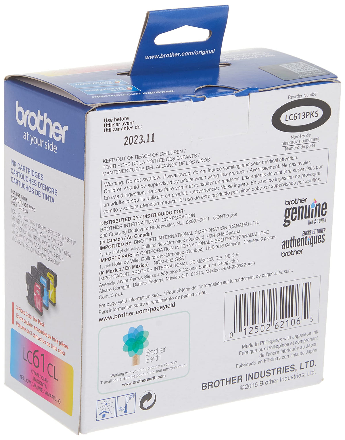 Brother Colors / Pack of 3: One of Each Color (C, M, Y) / 20 Inkjet Ink Cartridges