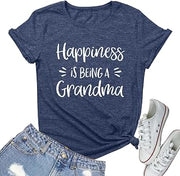 Women Happiness is Being Printed Graphic Tee Tops