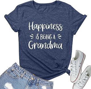 Women Happiness is Being Printed Graphic Tee Tops