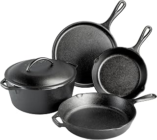 Lodge Cast Iron 5-Piece Set, PFAS-Free Pre-Seasoned Kitchen Set