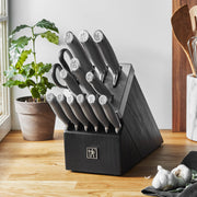 Modernist 14-pc Self-Sharpening Knife Block Set - Black by HENCKELS – 14-pc, Stainless Steel, Black, Model 1020149