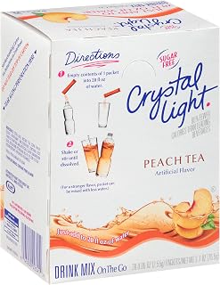 Crystal Light On the Go Single Serve Sugar-Free Peach Tea Mix, 2.7 oz. Packets (120 Count, 4 Packs of 30)