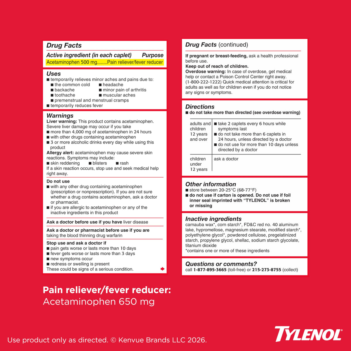 Tylenol 24 Count / White / Muscle Aches Tablets-24 ct Acetaminophen