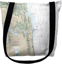 Betsy Drake TY11488JBM 16 x 16 in. Jacksonville Florida Nautical Map Tote Bag - Medium