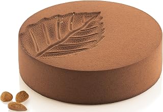 Silikomart Kit Leaf 1200 Cylindrical Silicone Mold 7.08 Inch Diameter x 1.96 Inch High, with Leaf-Imprinting Silicone Mat