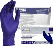 AMMEX Indigo Nitrile Disposable Exam Gloves, 3 Mil, Latex/Powder Free, Textured, Medium, Case of 1000