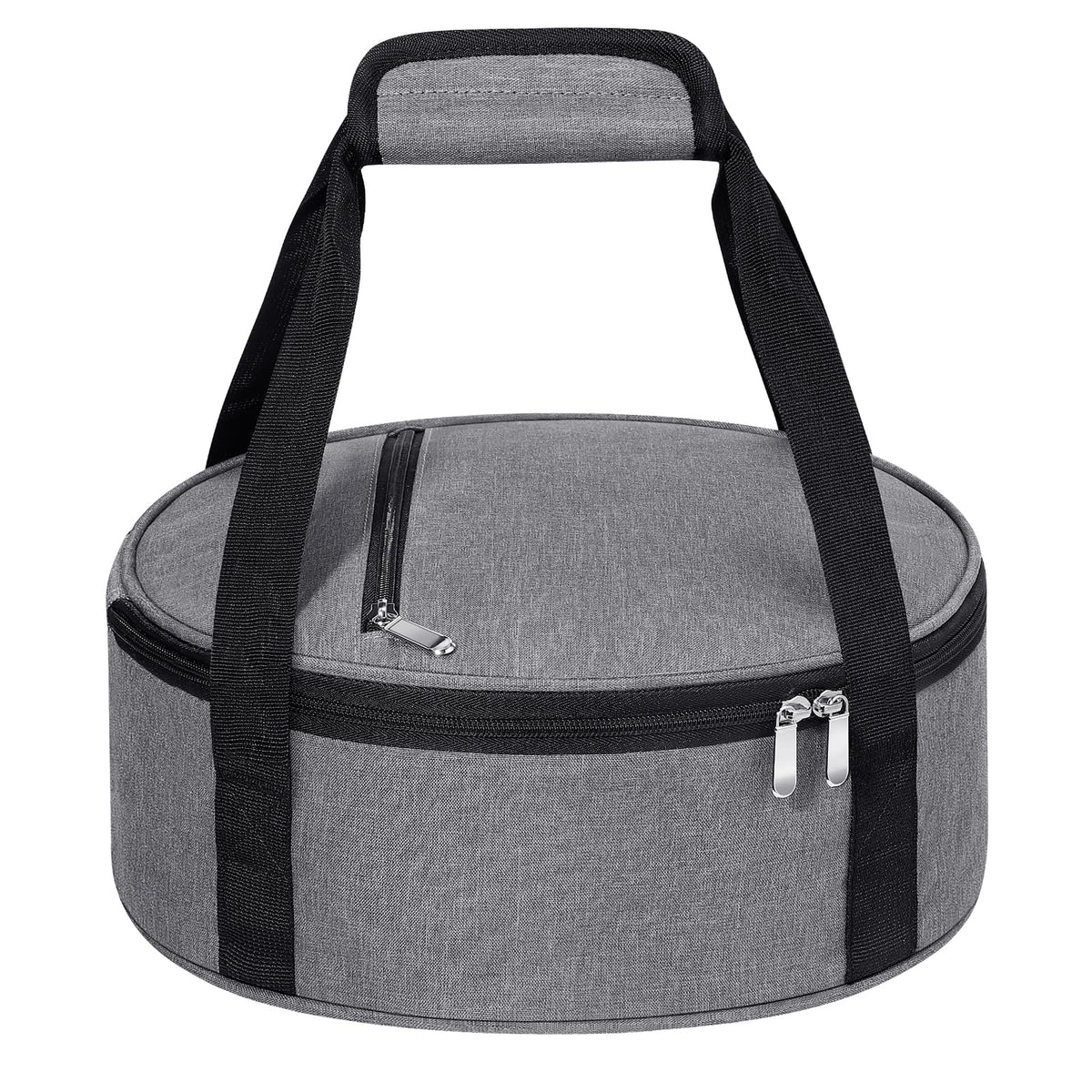 MIAOJIE Insulated Round Food Carrier, Single Layer, Gray