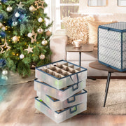 Hearth & Harbor Ornament Storage Box, Holds 64 Ornaments, Clear