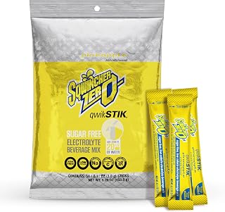 Sqwincher Zero Qwik Stik, Pineapple, Dye Free, Sugar Free .11 oz (50 Pack) | Dye-free zero sugar electrolyte mix; fast-dissolving single-serve sticks; just add to 20oz water bottle for quick hydration