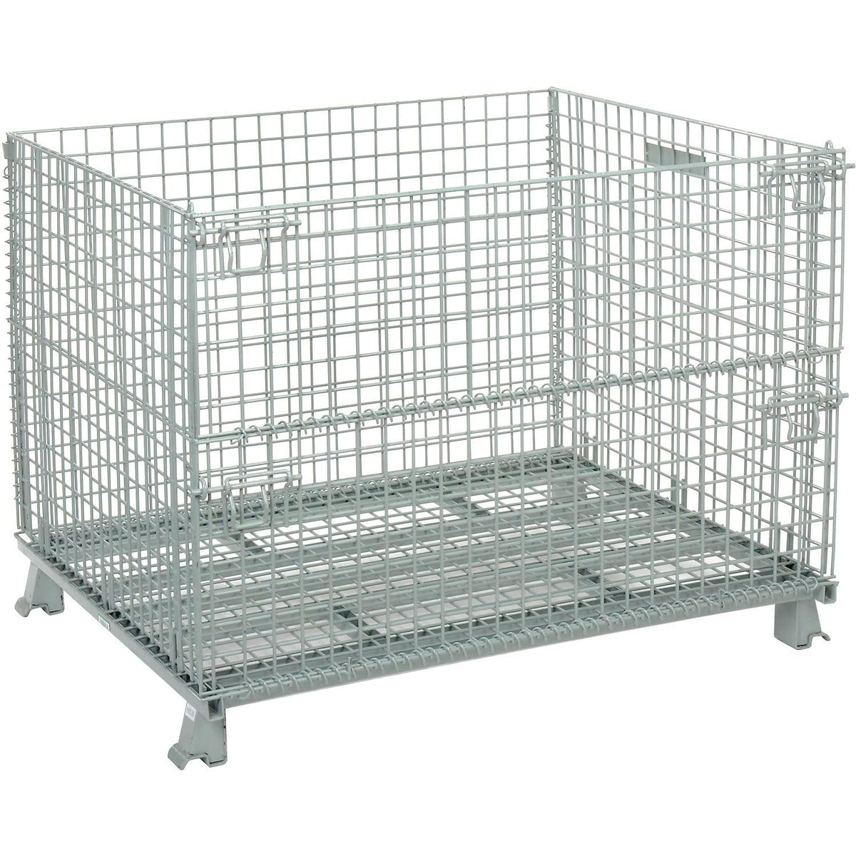 Wire Mesh Folding Open-Top Container by Global Industrial – 30.4 cubic_feet, Wire Mesh 2"x2", Gray Powder Coat Finish, Model 493395