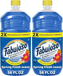 Fabuloso Multi-Purpose Cleaner and Floor Cleaner, 2X Concentrated Formula, Long-Lasting Freshness, Spring Fresh Scent, 56 oz (Pack of 2)