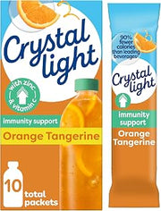 Crystal Light Immunity Drink Mix, 10 ct, Orange Tangerine, .07 oz Pkts | Powdered Drink Mix. Carton Made From 100% Recycled Paperboard. Minimum 35% Post-Consumer Content