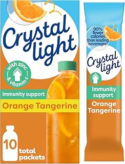 Crystal Light Immunity Drink Mix, 10 ct, Orange Tangerine, .07 oz Pkts | Powdered Drink Mix. Carton Made From 100% Recycled Paperboard. Minimum 35% Post-Consumer Content