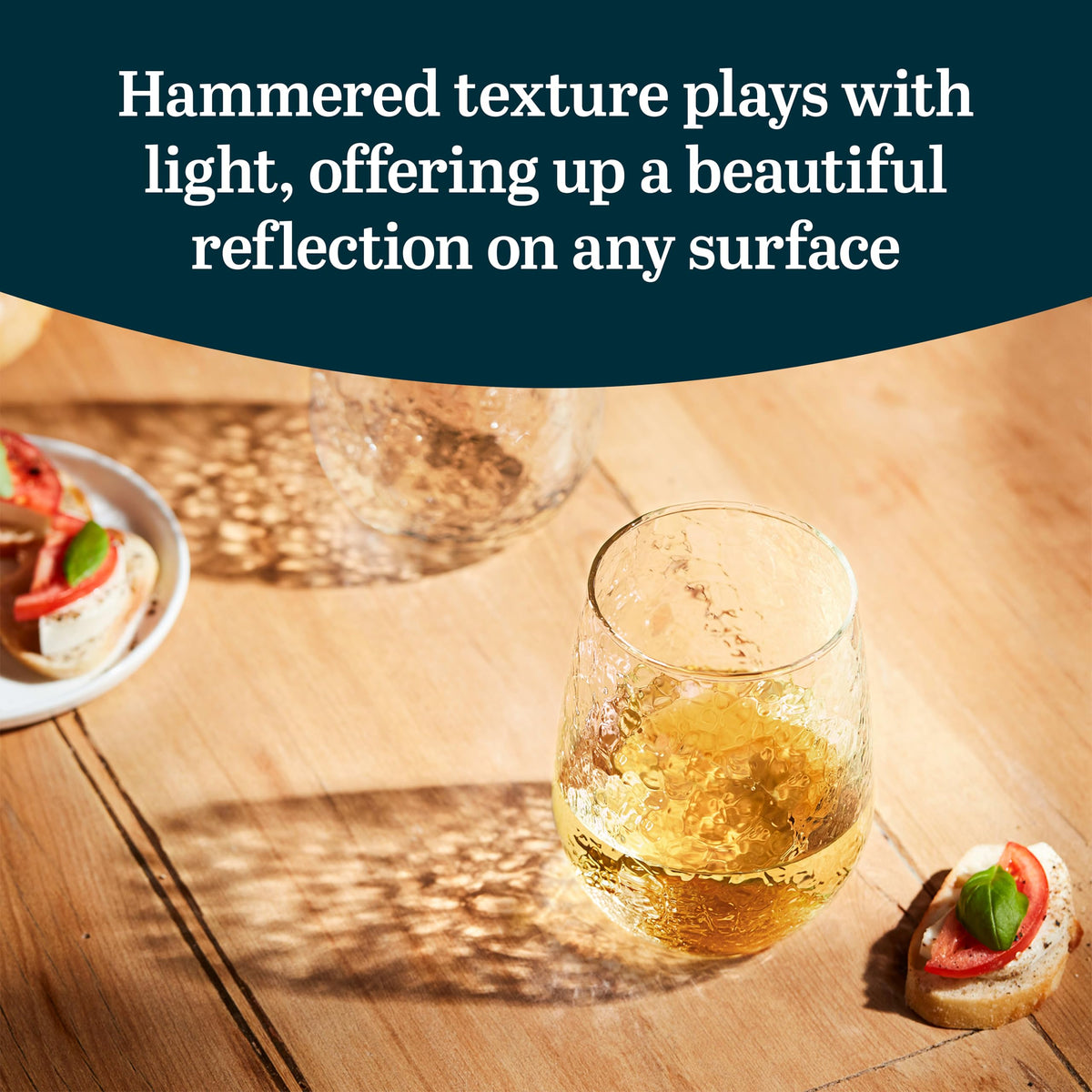 Libbey Hammered 8 (17 oz) / 17 Ounces, Set of 8 / Modern Wine Glasses