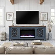 66 Inch Fireplace TV Stand for TVs up to 75 Inch, Two-Tone Finish