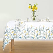 Lenox Wildflowers Border Tablecloth, Blue, 60" W x 84" L