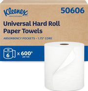 Kleenex Professional Hard Roll Paper Towels, Bulk, 6 Rolls x 600' (50606)