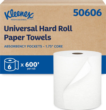 Kleenex Professional Hard Roll Paper Towels – Bulk, 6 Rolls x 600' (50606)