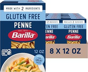 Barilla Gluten Free Penne Pasta, 12 Ounce (8 Boxes) - Non-GMO Gluten Free Pasta Made with 2 Ingredients