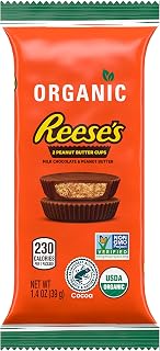 Reese's Organic Milk Chocolate Peanut Butter Cups Candy, Individually Wrapped, 1.4 oz Pack