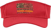 Weston Florida Camo Patriotic American Flag Sport Sun Visor