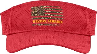 Weston Florida Camo Patriotic American Flag Sport Sun Visor