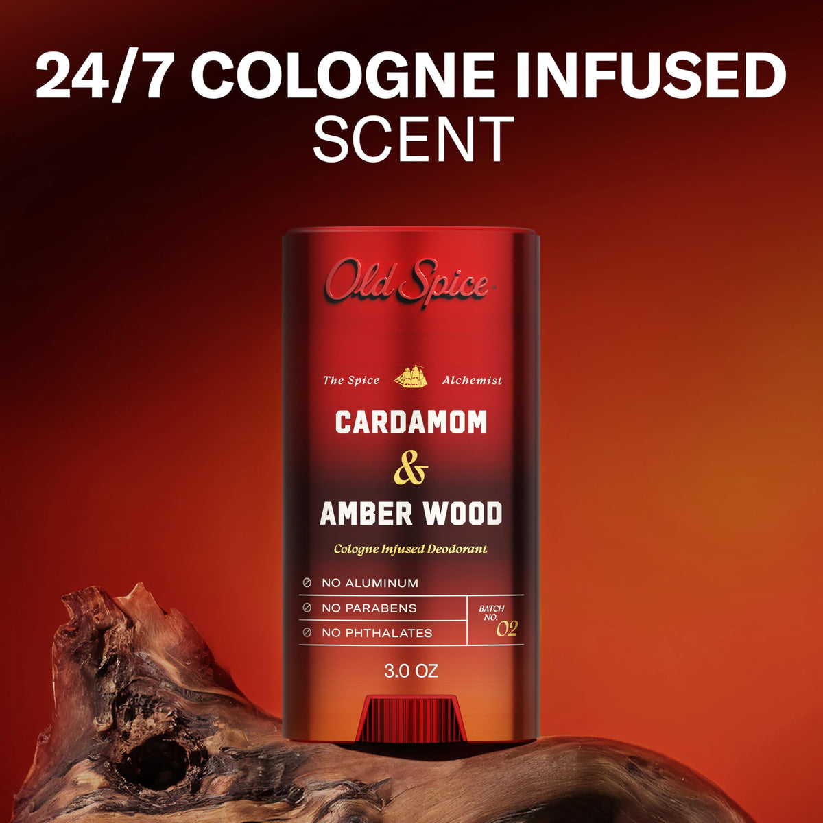 Old Spice Cardamom + Amber Wood / 3 Ounce (Pack of 12) / 12 Deodorant