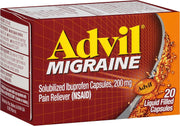 Migraine Liquid Filled Capsules - 20 ct by Advil – 20 Count (Pack of 5), Pack of 5, Model 128260