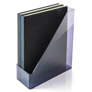 Recycled Magazine File by Officemate – 4" x 12" (Rectangular), Plastic, Smoke, Model 21510