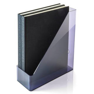 Recycled Magazine File by Officemate – 4" x 12" (Rectangular), Plastic, Smoke, Model 21510
