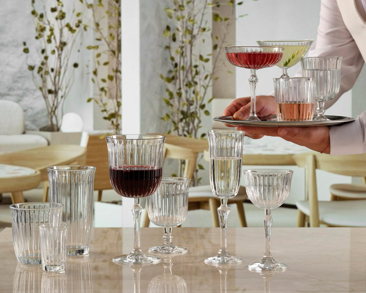 Set of 4 Long Drink Joy Clear Glass Tumblers 36.5cl - Dishwasher Safe by Pasabahce – 365ml, 0.36 liters, Glass, Transparent, Pack of 4