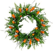 Nearly Natural 22in. Artificial Easter Fern and Carrots Wreath