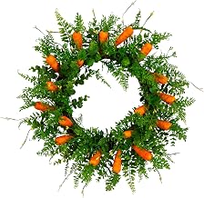 Nearly Natural 22in. Artificial Easter Fern and Carrots Wreath