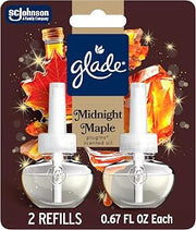 Glade PlugIns Scented Oil 2 Refills, Air Freshener, Midnight Maple, 1.34 fl oz, Pack of 2