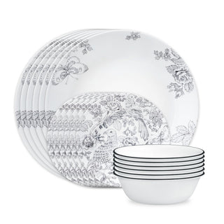Francheska 18-Piece Round Dinnerware Set by Corelle – 18-Piece Set, Glass, Francheska, Pack of 18, Model 1153643