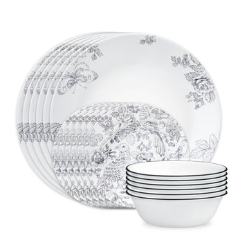 Francheska 18-Piece Round Dinnerware Set by Corelle – 18-Piece Set, Glass, Francheska, Pack of 18, Model 1153643