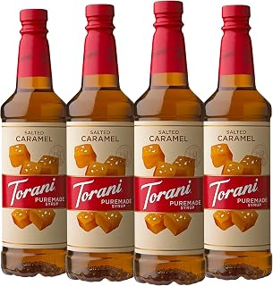 Torani Puremade Salted Caramel Flavored Drink Syrup, 25.4 fl oz, 4 Pack