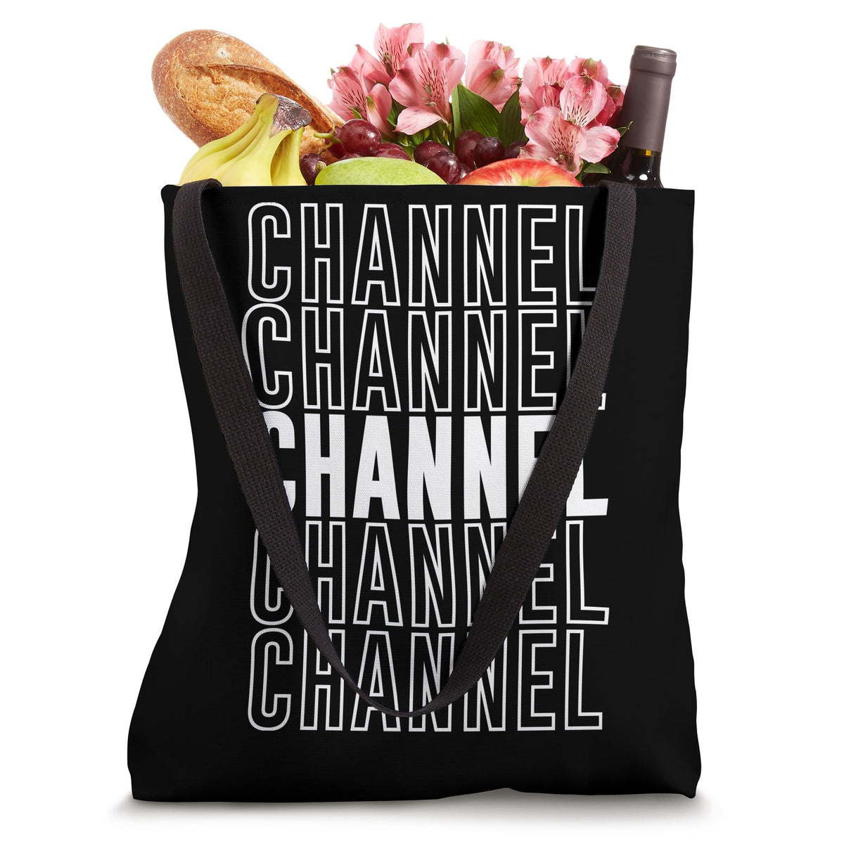 Channel Tote Bag by Channel Apparel – 16 inches, Polyester, White, Model 0CFYV9YVS9PUS_16INCHES