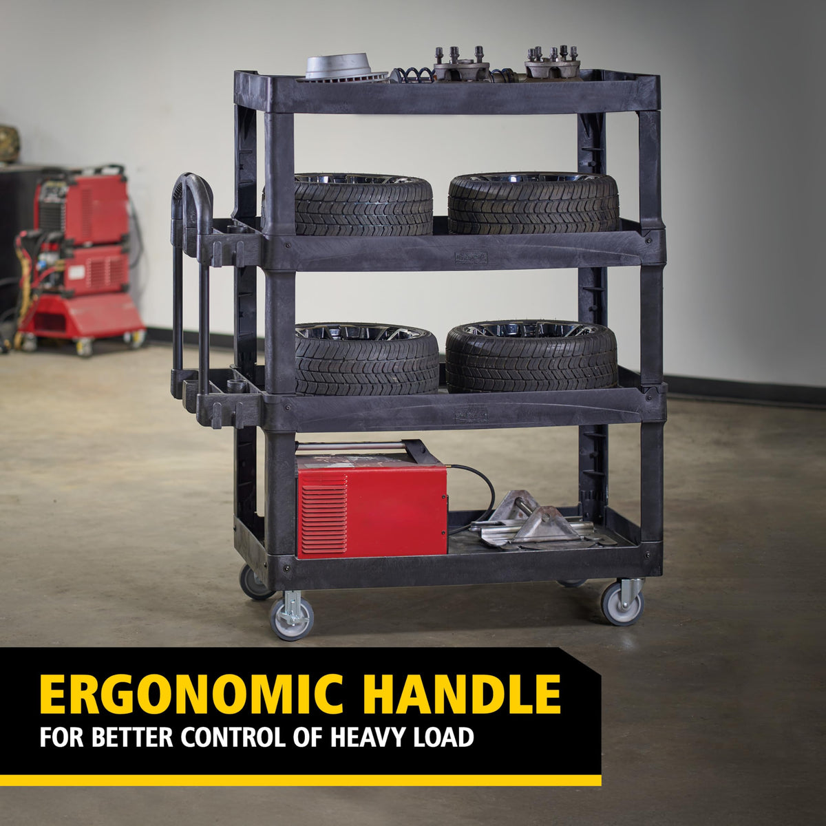 Rubbermaid Commercial Products Black / Large / 4-Shelf Service Carts