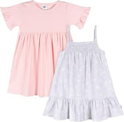 Gerber Girls' Toddler Short-Sleeve and Sleeveless Dress Set