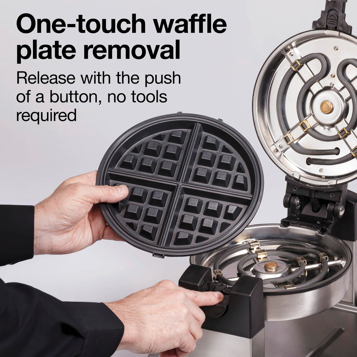 Belgian Waffle Maker by Hamilton Beach Commercial – Large, Stainless Steel / Black, Model 26700