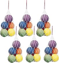 MASBCN1-6 Martin Sports Heavy-Duty Mesh Sports Ball Bag w/Drawstring, White, Pack of 6 (MASBCN1-6)