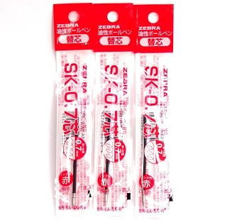 Zebra Technologies Zebra SK-0.7 0.7mm Refill (Red Ink), BR-6A-SK-R ×3 Pack/total 3 pcs (Japan Import) [Komainu-Dou Original Package]