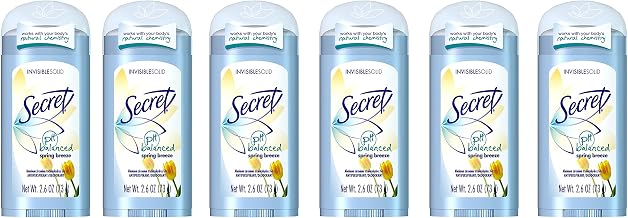 Secret Original Spring Breeze Scent Women's Invisible Solid Ph Balanced Antiperspirant & Deodorant 2.6 Oz (Pack of 6)