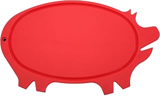 LINDEN SWEDEN Pig Shaped Cutting Board – Safe for Meat and Produce, Won’t Dull Knives – Slim, Lightweight Design Easy for Storage – Durable, Dishwasher-Safe, BPA-Free, Red