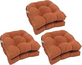 Blazing Needles 16-inch U-Shaped Indoor Microsuede Chair Cushions (Set of 2, 4, or 6) Spice Set of 6