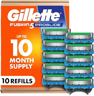 Gillette Fusion5 ProGlide Men's 5-Blade Razor Blade Refills with Precision Trimmer, 10 Count