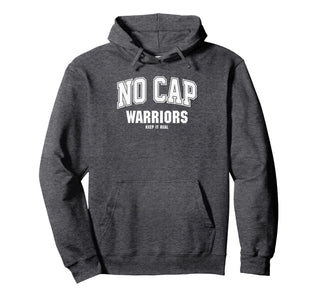 Curtis Warriors NO CAP Keepin' It Real Pullover Hoodie by Curtis Warriors Official High School Gear – Polyester, Grey, Model TNTDN0H4CNN
